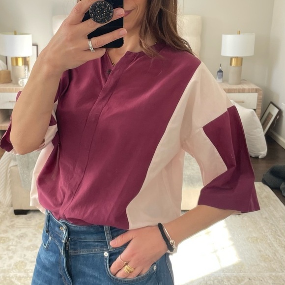 BODICE Colorblock Maroon Blouse - Picture 3 of 15